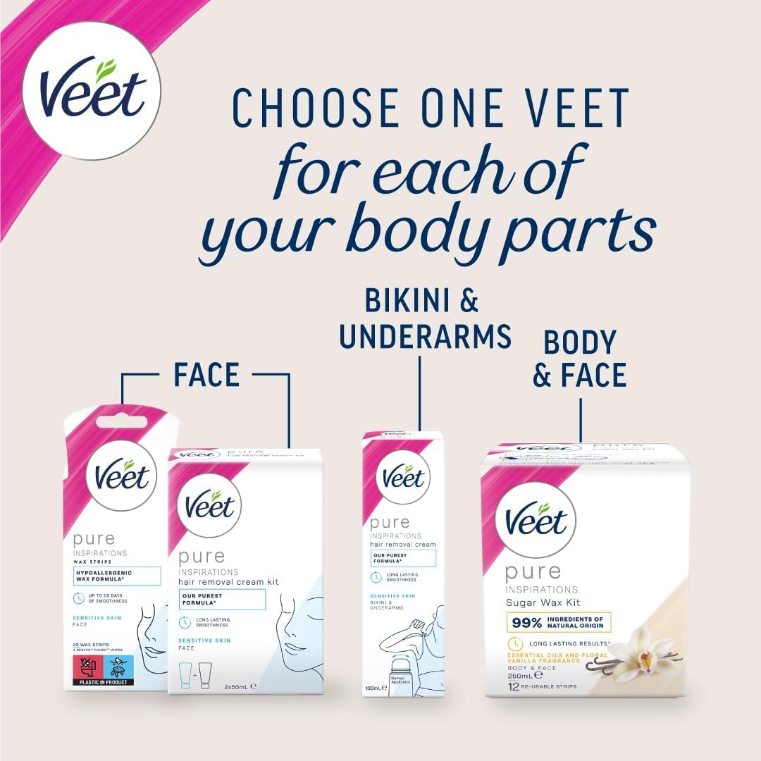 Veet Pure Legs & Body Hair Removal Cream 800ml (2 x 400ml) – Sensitive Skin