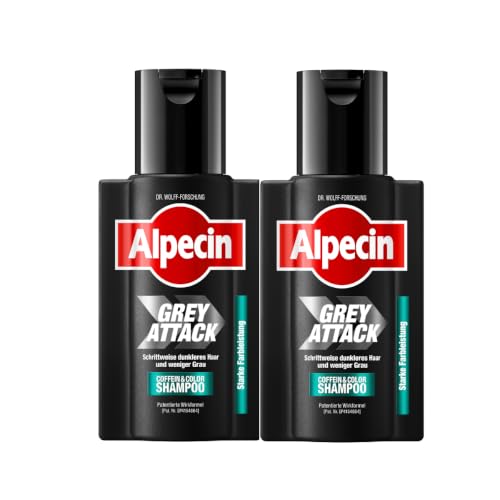 Alpecin Grey Attack Caffeine & Colour Shampoo, 2 x 200 ml - Against Grey