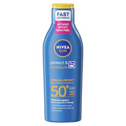 NIVEA SUN Protect & Moisture Sun Lotion | SPF 20+, 30+ & 50+ | 200 ml
