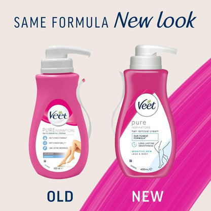 Veet Pure Legs & Body Hair Removal Cream 800ml (2 x 400ml) – Sensitive Skin