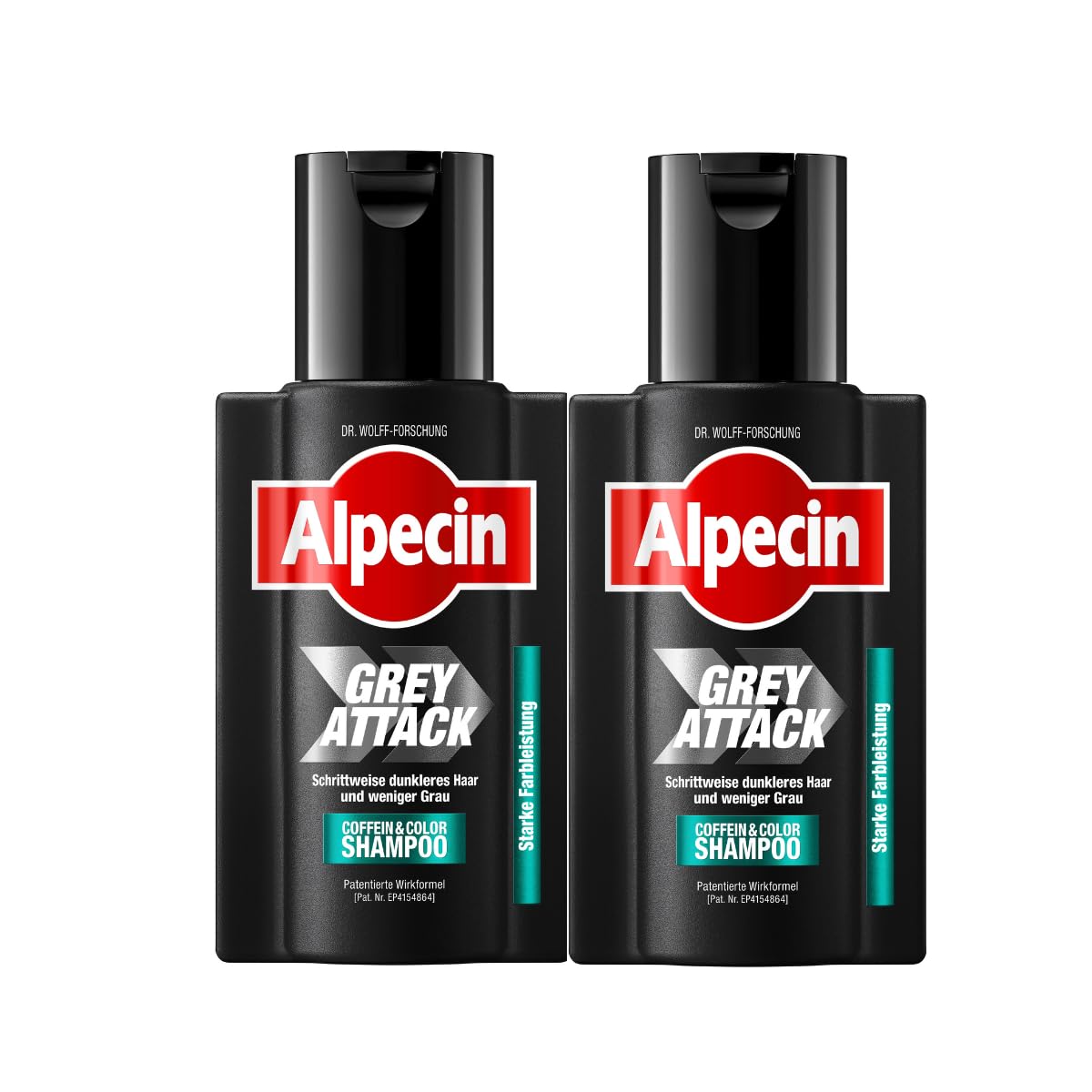 Alpecin Grey Attack Caffeine & Colour Shampoo, 2 x 200 ml - Against Grey