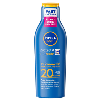 NIVEA SUN Protect & Moisture Sun Lotion | SPF 20+, 30+ & 50+ | 200 ml