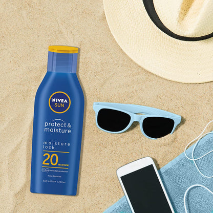NIVEA SUN Protect & Moisture Sun Lotion | SPF 20+, 30+ & 50+ | 200 ml