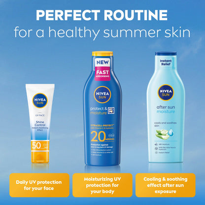 NIVEA SUN Protect & Moisture Sun Lotion | SPF 20+, 30+ & 50+ | 200 ml