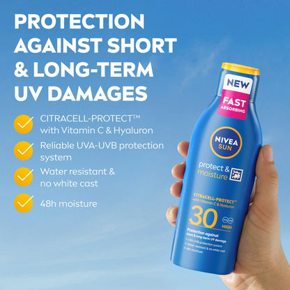 NIVEA SUN Protect & Moisture Sun Lotion | SPF 20+, 30+ & 50+ | 200 ml