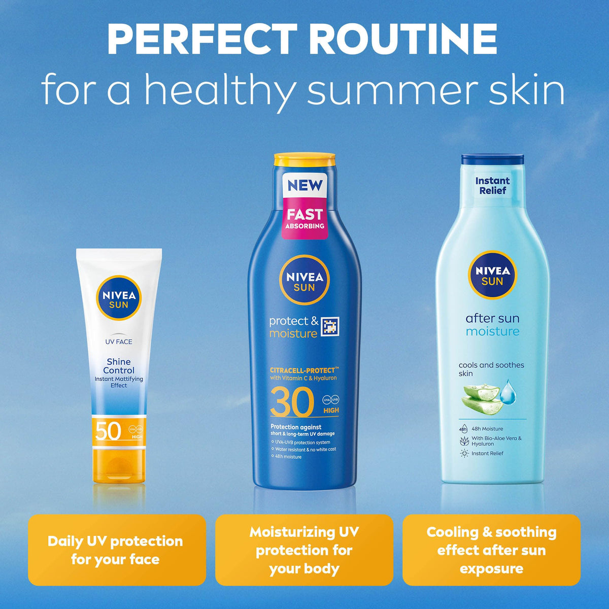 NIVEA SUN Protect & Moisture Sun Lotion | SPF 20+, 30+ & 50+ | 200 ml