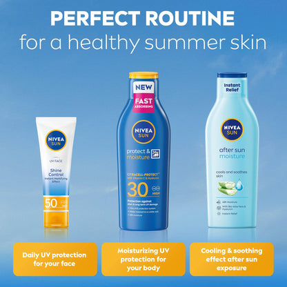 NIVEA SUN Protect & Moisture Sun Lotion | SPF 20+, 30+ & 50+ | 200 ml